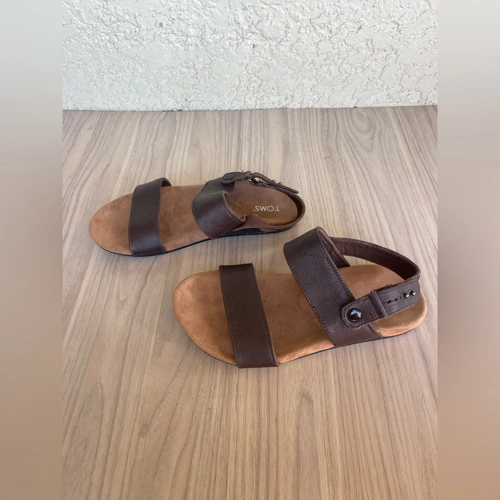 Toms Brown Leather Sandals